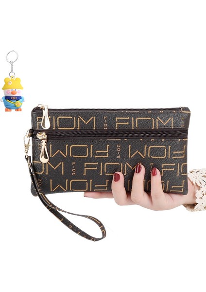 Clutch Bayan Cüzdan Moda Çok Yönlü Cep Telefonu Çantası Kadın Para Cüzdanı Basit Küçük Kare Çanta (Yurt Dışından)