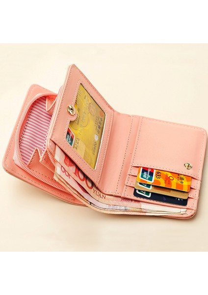 Bayan Cüzdan Kısa Kart Tutucu Fermuarlı Karikatür Kedi Balık Yiyen Baskı Öğrenci Para Cüzdanı (Yurt Dışından) modelleri