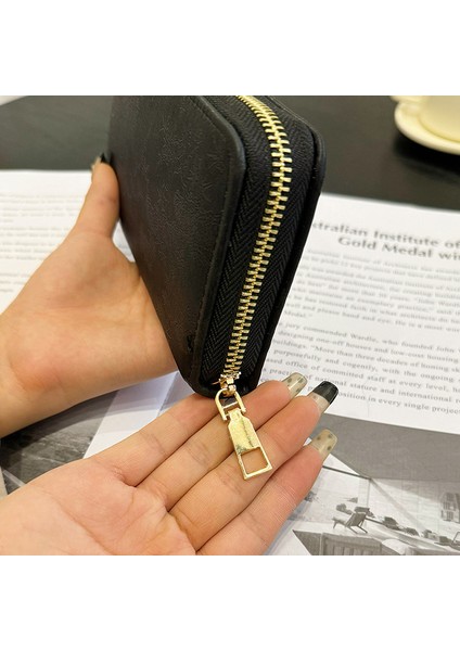 Uzun Bayan Cüzdan Uzun Fermuarlı Clutch Çoklu Kart Yuvası Büyük Kapasiteli Clutch Cüzdan (Yurt Dışından) indirimleri