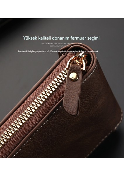 Kısa Cüzdan Çoklu Kart Yuvası Gizli Toka Fermuarlı Cüzdan Cüzdan Kart Tutucu (Yurt Dışından)