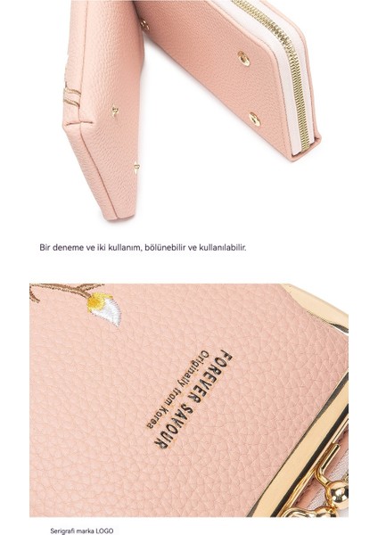 Nakış Niche Çanta Cüzdan Kadın Mini Telefon Çantası Crossbody Uzun Moda Bayan Cüzdan (Yurt Dışından) indirimleri