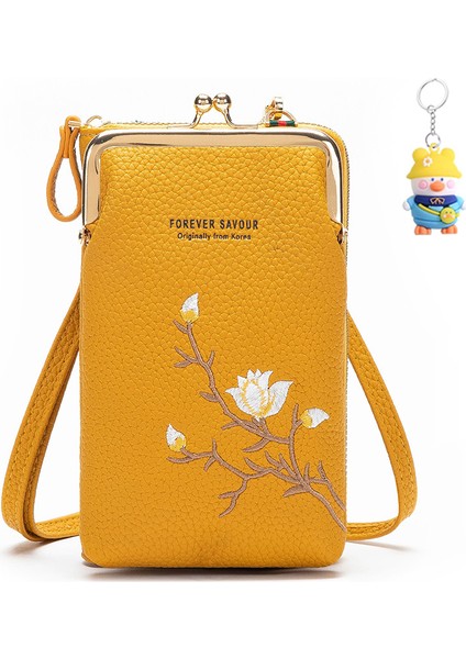 Nakış Niche Çanta Cüzdan Kadın Mini Telefon Çantası Crossbody Uzun Moda Bayan Cüzdan (Yurt Dışından)