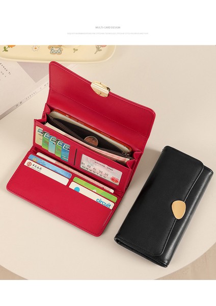 Cüzdan Bayanlar Uzun Çoklu Kart Yuvası Kart Tutucu Moda Büyük Kapasiteli 30% Katılım Cüzdan Clutch (Yurt Dışından)
