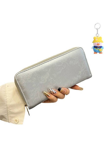 Uzun Bayan Cüzdan Uzun Fermuarlı Clutch Çoklu Kart Yuvası Büyük Kapasiteli Clutch Cüzdan (Yurt Dışından)