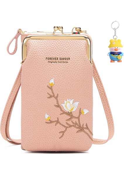 Nakış Niche Çanta Cüzdan Kadın Mini Telefon Çantası Crossbody Uzun Moda Bayan Cüzdan (Yurt Dışından)