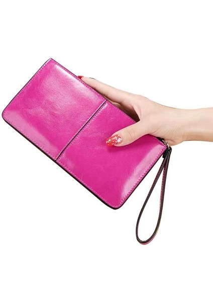 Bayan Cüzdan Kadın Fermuarlı Bilek Çantası Kullanışlı Çok Fonksiyonlu Kart Yuvası Para Cüzdanı Kart Tutucu (Yurt Dışından)