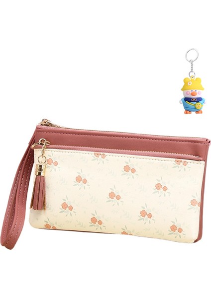 Cüzdan Bayan Büyük Kapasiteli El Çantası Basit Baskılı Bayan Fermuarlı Çanta Para Cüzdanı Cep Telefonu (Yurt Dışından)
