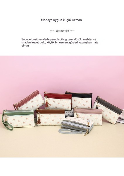Cüzdan Bayan Büyük Kapasiteli El Çantası Basit Baskılı Bayan Fermuarlı Çanta Para Cüzdanı Cep Telefonu (Yurt Dışından) modelleri
