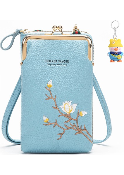 Nakış Niche Çanta Cüzdan Kadın Mini Telefon Çantası Crossbody Uzun Moda Bayan Cüzdan (Yurt Dışından)