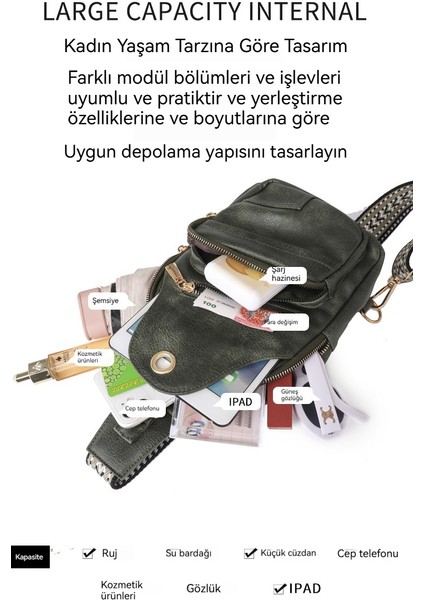 Göğüs Çantası Bayan Büyük Kapasiteli Yeni Crossbody Çanta Yumuşak Deri Göğüs Gündelik Omuz (Yurt Dışından) indirimleri
