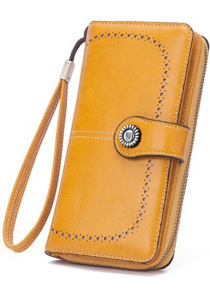 Uzun Cüzdan Kadın Retro Içi Boş Cüzdan Büyük Kapasiteli Cep Telefonu Çantası (Yurt Dışından)