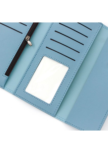 Bayanlar Uzun Cüzdan Üç Katlı Çanta Kadın Para Cüzdanı Çoklu Kart Yuvası Kart Tutucu Clutch (Yurt Dışından)