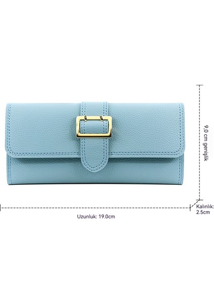 Bayanlar Uzun Cüzdan Üç Katlı Çanta Kadın Para Cüzdanı Çoklu Kart Yuvası Kart Tutucu Clutch (Yurt Dışından)