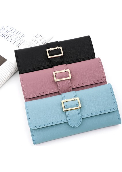 Bayanlar Uzun Cüzdan Üç Katlı Çanta Kadın Para Cüzdanı Çoklu Kart Yuvası Kart Tutucu Clutch (Yurt Dışından)