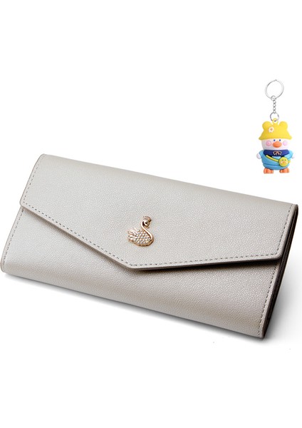 Bayanlar Uzun Cüzdan Ultra Ince Moda Küçük Kuğu Çoklu Kart Yuvası Şeffaf Kimlik Kimlik Kart Yuvası (Yurt Dışından)