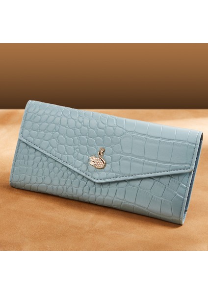 Bayanlar Uzun Cüzdan Ultra Ince Moda Küçük Kuğu Çoklu Kart Yuvası Şeffaf Kimlik Kimlik Kart Yuvası (Yurt Dışından) modelleri