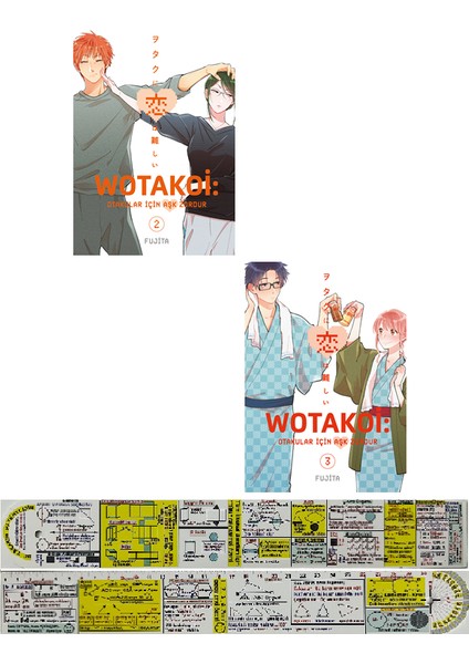 Manga Seti Wotakoi / Otakular İçin Aşk Zordur 2. 3. Ciltler (Matematik Öğreten Cetvel) - Fujita