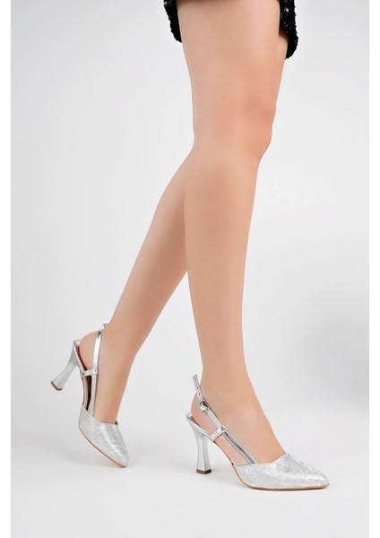 Kadeh Ökçe Yandan Tokalı Gümüş Stiletto modelleri
