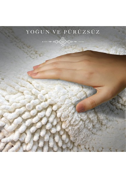 Spagetti Oval Krem 2'li %100 Pamuk Banyo Halısı Paspası Seti indirimleri