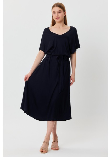 Kuşaklı V Yaka Elbise (B23-00239) modelleri