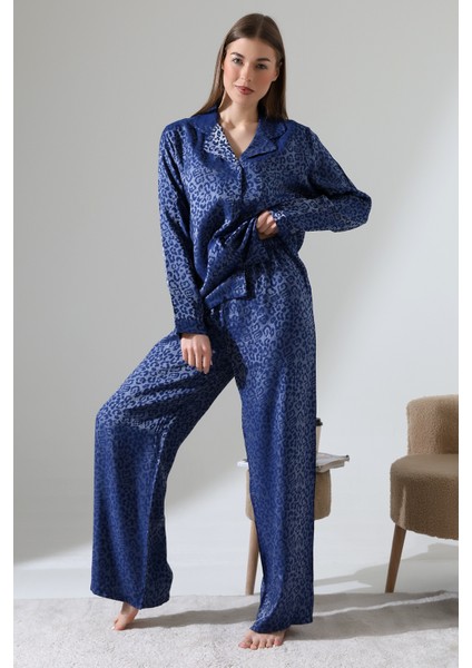 Likapashop Viskon Jakarlı Uzun Kol Pijama Takımı fiyatları