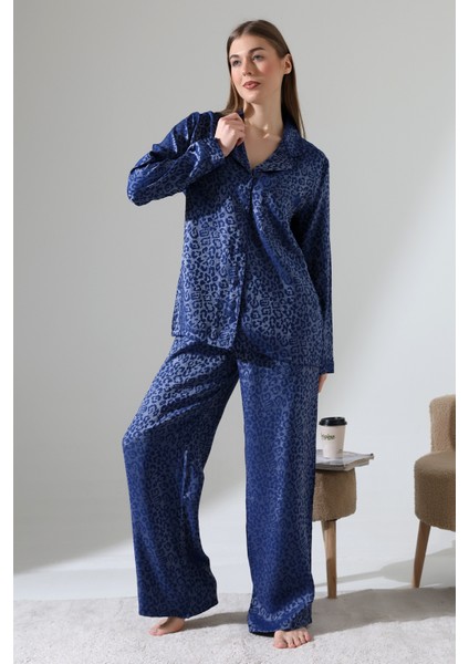 Likapashop Viskon Jakarlı Uzun Kol Pijama Takımı indirimleri