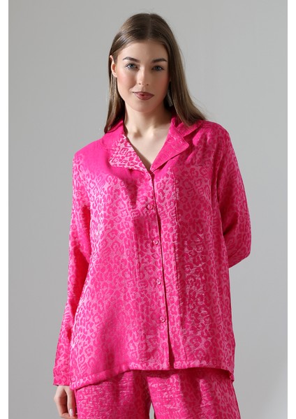 Likapashop Viskon Jakarlı Uzun Kol Pijama Takımı modelleri