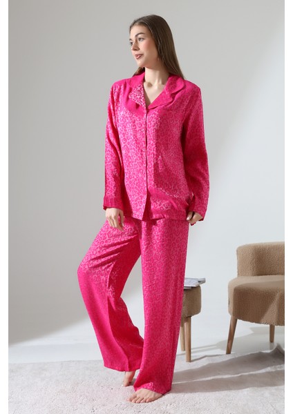 Likapashop Viskon Jakarlı Uzun Kol Pijama Takımı indirimleri