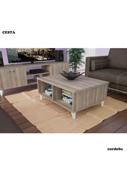 Raflı Orta Sehpa Orta Masa Ofis Salon Sehpa