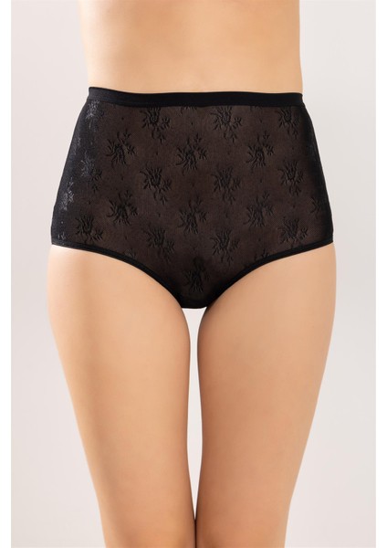 Kadın Pamuklu Dantelli Düz Bato Külot 3'lü Paket Siyah modelleri