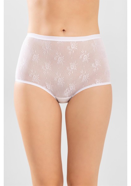 Kadın Pamuklu Dantelli Düz Bato Külot 3'lü Paket Beyaz modelleri