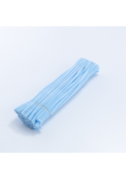 20LI Tel Tüylü Tel Şönil, 30 Cm, Bebe Mavisi