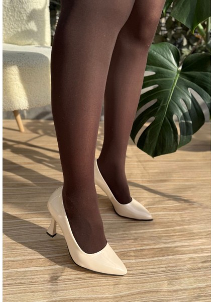 Bej Rugan Stiletto Ayakkabı