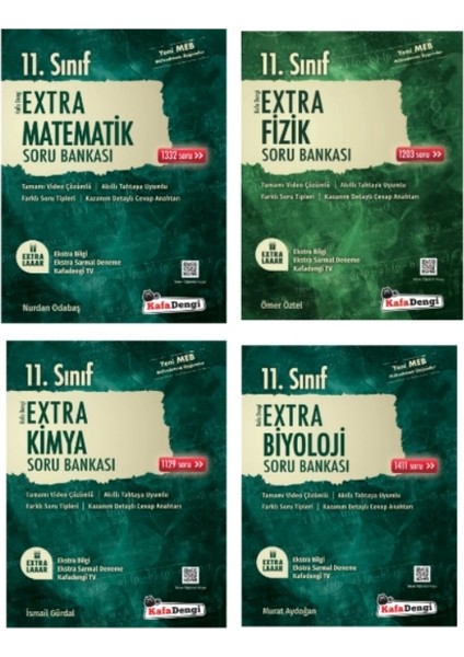 11. Sınıf Sayısal Set Matematik - Fizik - Kimya - Biyoloji Extra Soru Bankası