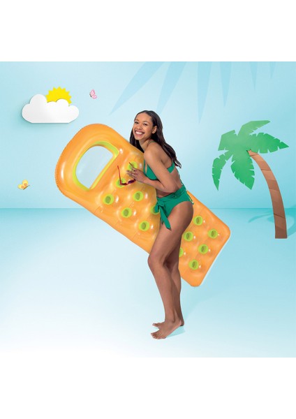 Intex Bardaklı Şişme Deniz&havuz Yatağı Sarı 188*71 (59895) fırsatları