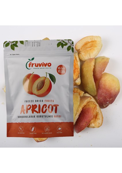 Dondurularak Kurutulmuş Kayısı 30 gr, Vegan, Glutensiz Kurutulmuş Meyveler