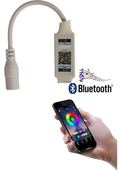 Bluetooth Cep Telefonundan RGB Şerit Led Kontrol 5-24 Volt 6 Amper