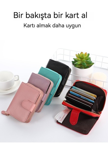 Cüzdan Bayanlar Para Cüzdanı Deri Kart Tutucu Büyük Kapasiteli Fermuarlı Cüzdan (Yurt Dışından)