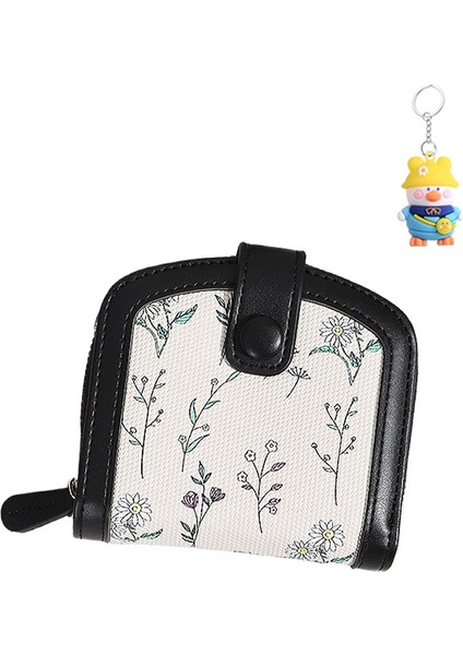 Moda Cüzdan Kadın Kısa Iki Katlı Para Cüzdan Çoklu Kart Yuvası Kart Tutucu Baskı (Yurt Dışından)