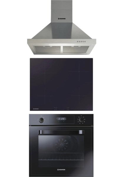 Siyah & Inox Elektrikli 3'lü Ankastre Set (HCH6MXTK-HH64CCB-3051B)