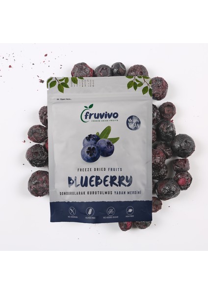 Dondurularak Kurutulmuş Yaban Mersini 20 gr, Vegan, Glutensiz Kurutulmuş Meyveler