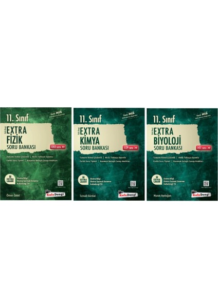 11. Sınıf Sayısal Set Fizik - Kimya - Biyoloji Extra Soru Bankası