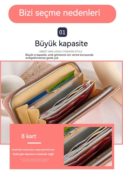 Bayan Cüzdan Öğrenci Para Cüzdanı Uzun Kız El Çantası Erkek Cüzdan Kart Tutucu (Yurt Dışından)