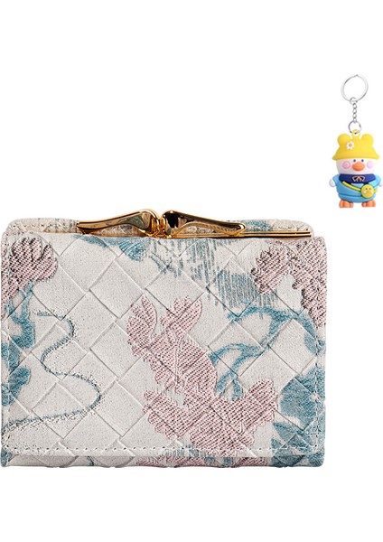 Üç Katlı Para Cüzdan Kadın Renkli Baskılı Kısa Kart Tutucu Çok Fonksiyonlu Cüzdan (Yurt Dışından)