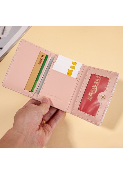 Üç Katlı Para Cüzdan Kadın Renkli Baskılı Kısa Kart Tutucu Çok Fonksiyonlu Cüzdan (Yurt Dışından) modelleri