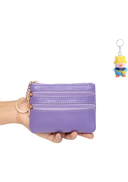 Cüzdan Mini Para Cüzdanı Düz Renk Moda Anahtar Çantası Kart Tutucu (Yurt Dışından)