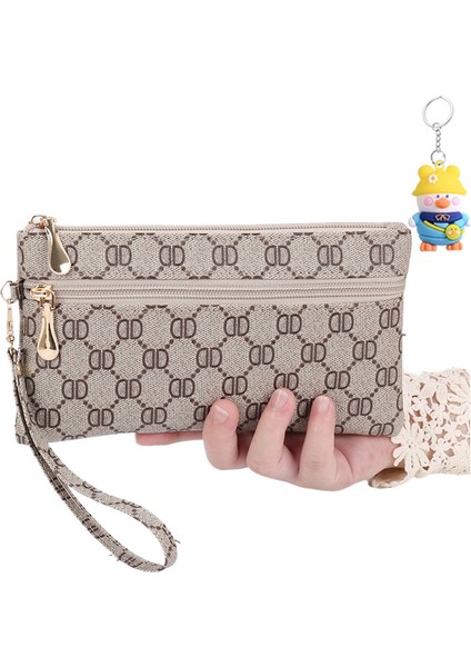 Clutch Bayan Cüzdan Moda Çok Yönlü Cep Telefonu Çantası Kadın Para Cüzdanı Basit Küçük Kare Çanta (Yurt Dışından)