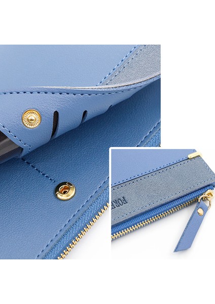 Bayanlar Uzun Cüzdan Deri Düz Renkli Cüzdan Çoklu Kart Yuvası Para Cüzdanı Clutch Kart Tutucu Depolama Çantası (Yurt Dışından) modelleri