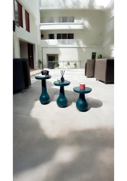 Wooden 3’lü Set Mantar Yan Sehpa Modern fiyatları