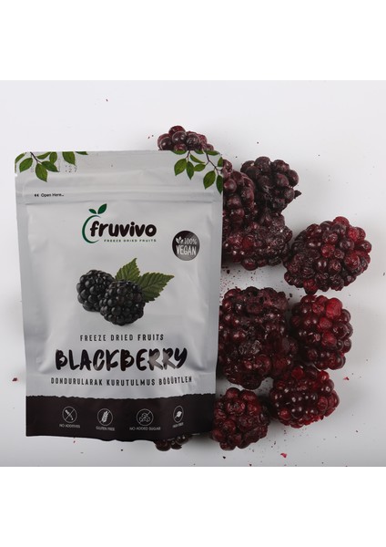 Dondurularak Kurutulmuş Böğürtlen 20 gr, Vegan, Glutensiz Kurutulmuş Meyveler
